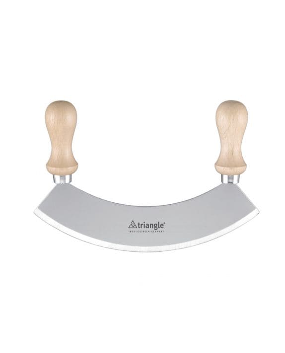 triangle Wiegemesser einschneidig mit Holzgriff aus Buche und 14 cm Klinge