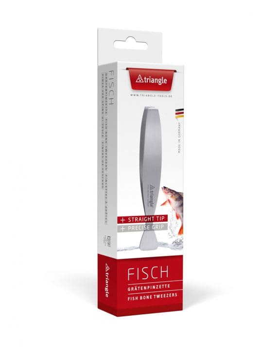 triangle Grätenpinzette mit gerade Fasse Made in Germany Grätenzange Karton Verpackung