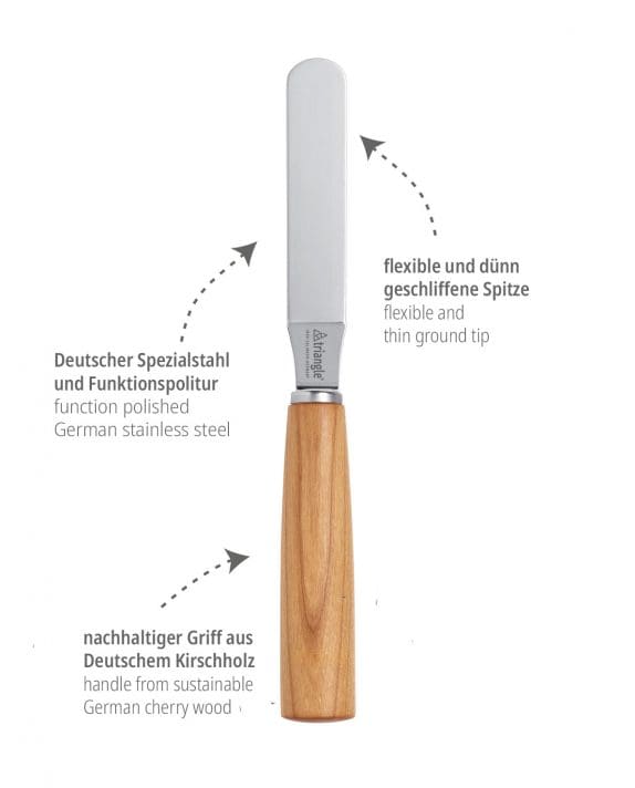 triangle pastry spatula confiserie palette knife Mood with cherry wood handle