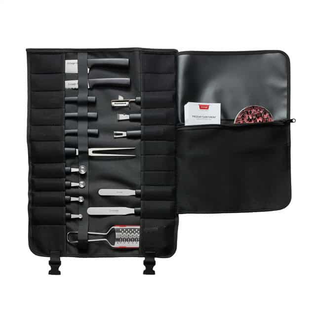 triangle Kochschultasche Messertasche offen groß viel Platz Rolltasche schwarz